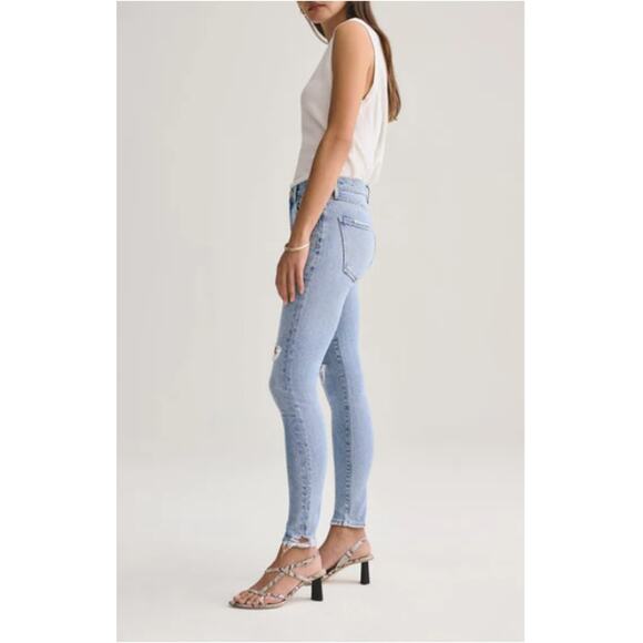 AGOLDE NWT Sophie Mid Rise Ankle Distressed Denim Jean in Shrine // 32 - Picture 2 of 13